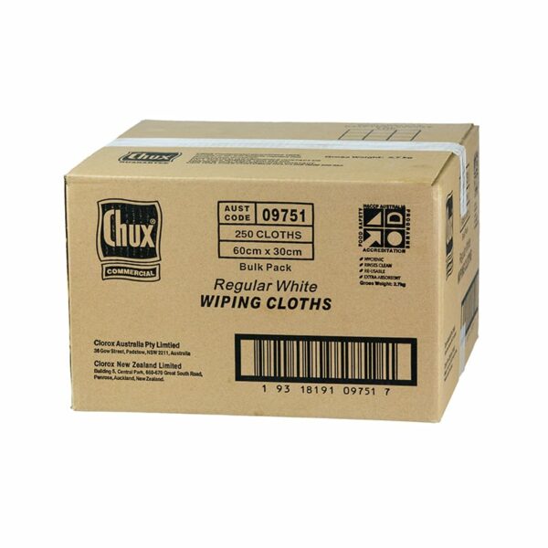 Chux® Wiping Cloths White HACCP Box 250 - RapidClean North West WA