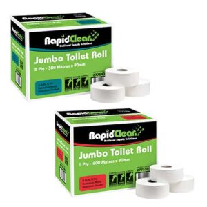 RapidClean Jumbo Toilet Tissue Roll 1 Ply - 2 Ply