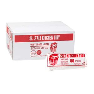 Austar 27L White Med Kitchen Tidy Liner HDPE - WH27LT/M