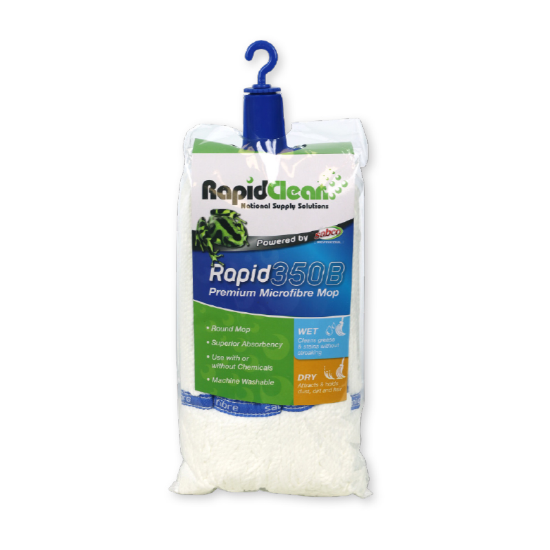 RapidClean Rapid350 Premium Microfibre Round Mops 350g - Image 3