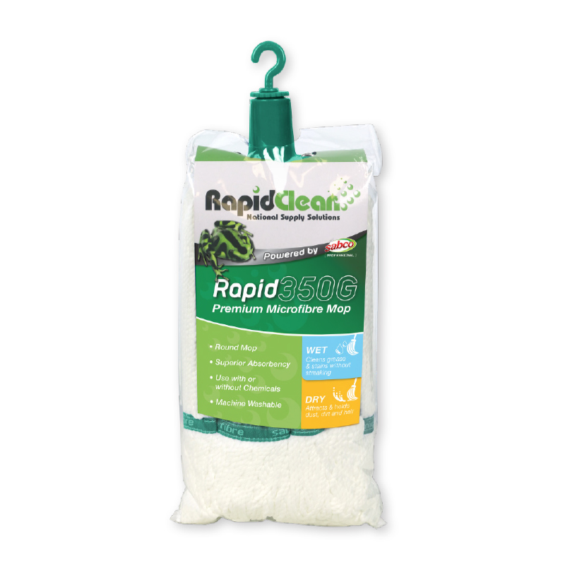 RapidClean Rapid350 Premium Microfibre Round Mops 350g - Image 4